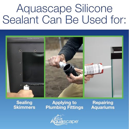 Aquascape Black Silicone Sealant – Fish-Safe Waterproof Silicone for Ponds, Aquariums, Terrariums, and Home Repairs, 4.7 oz Tube, 22010 - color: Black, size: 4.7-ounce / Black