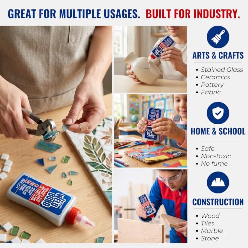 Weldbond Multi-Surface Strong Glue – Fast Drying Glue for Wood, Tile, Ceramic, Pottery, Glass, Metal & More – Heavy Duty Adhesive for Mosaic, Crafts, Wood Working & Repairs – 5.4oz (160ml), 12 Pack - size: 12 pack