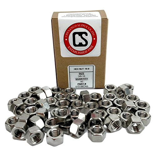 Stainless 3/8-16 USS Hex Nut, *(More selections in Listing!) - size: 3/8-16 HEX NUTS (50 PCS)