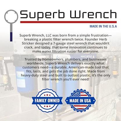 Superb Wrench SPBW-18 Heavy Duty Metal Water Filter Housing Wrench (4.24 inch Inside Diameter)