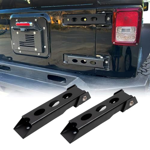 Tailgate Hinge Set Steel Reinforced Heavy Duty Rear Door Hinges Tail Gate Hinge Cover Bracket Fits 2007-2018 for Jeep Wrangler JK JKU Unlimited 2/4 Door