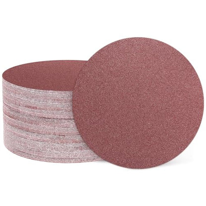 HARFINGTON 50 Pcs 5 Inch Sanding Discs 60 Grit Red Aluminum Oxide - size: 5 Inch(60 Grit)