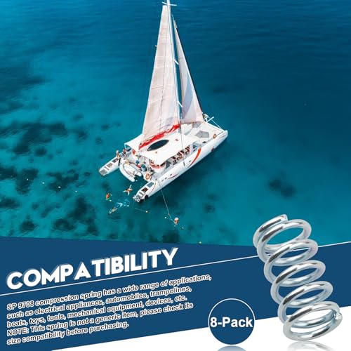 8-Pack 9708 Compression Spring, 0.091 GA x 11/16 inch x 1-1/4 inch
