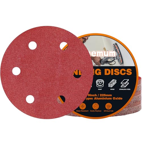 30 PCS 9 Inch Drywall Sanding Discs 100 Grit 6 Hole - color: 6 Hole, size: Grit 100