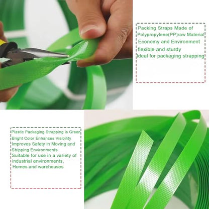 Plastic Packaging Banding Strapping Kit, Green - color: Green