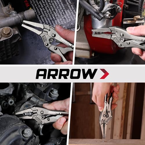 ARROW 6.5" Needle Nose Locking Pliers, Long Nose Locking Pliers - size: 6.5 in