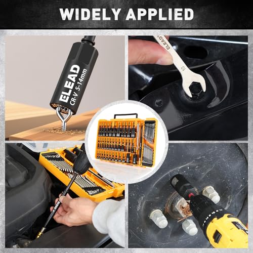 58-Piece Magnetic Impact Nut Driver Set, Metric & SAE Mini Combination Wrench Set, Impact Socket Adapter, 3LBS Magnetic Pickup Tool, Wing Nut Driver, Universal Socket, 1/4'' Quick-change Bit Extension - color: 58-piece New Version