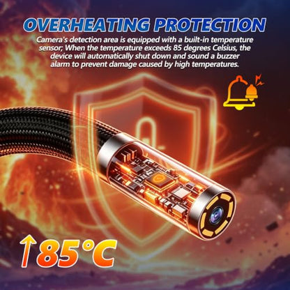 2-Way Articulating Borescope,2.8" IPS 1.5M IP67 Inspection Camera - color: 2-Way/6.25mm, size: 2.8''