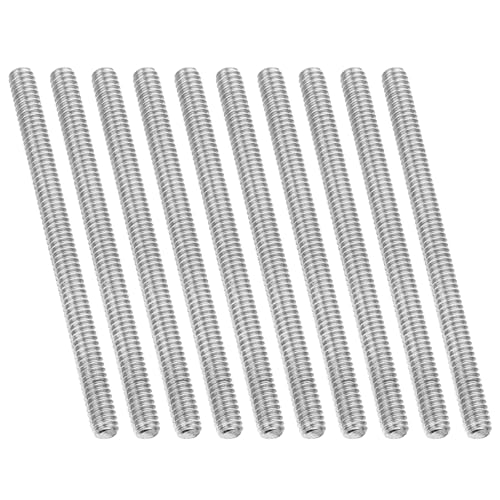 PATIKIL 1/4"-20 UNC 304 Stainless Steel Fully Threaded Rod, 10Pcs 3.9" Length Long Threaded Screw Right Hand Threads All Threaded Rod Studs for Anchoring Bolt, Clamps, Hangers and U-Bolts - size: 1/4"-20 x 3.9"