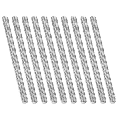 PATIKIL 1/4"-20 UNC 304 Stainless Steel Fully Threaded Rod, 10Pcs 3.9" Length Long Threaded Screw Right Hand Threads All Threaded Rod Studs for Anchoring Bolt, Clamps, Hangers and U-Bolts - size: 1/4"-20 x 3.9"