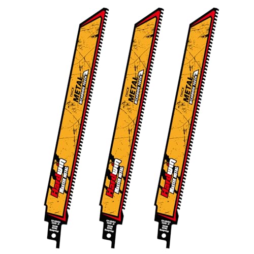 9-Inch Carbide Reciprocating Saw Blades for Metal, 8 TPI, 3-Pack - size: 9inch