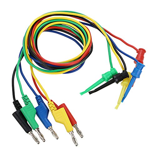 Sumnacon 39 Inch Multimeter Test Lead Set - 5 Pcs Stackable Banana Plug to Test Hook Wire Cable Kit with Protective, Flexible Wire Leads for Electrical Testing 500V/5A - size: 3.3 ft