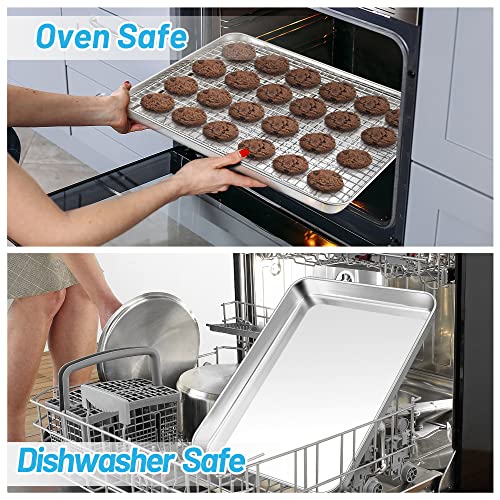 TeamFar Baking Sheet, 17.6"x 13" x 1" Stainless Steel Large Cookie Sheet - size: 17.6" x 13" x 1"