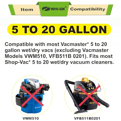 2 Pack VCFS Replacement Filters for Vacmaster 5-16 Gallon Wet/Dry Vacs