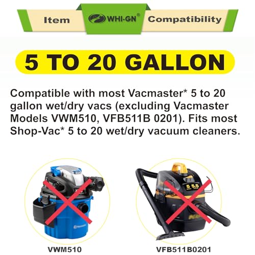 2 Pack VCFS Replacement Filters for Vacmaster 5-16 Gallon Wet/Dry Vacs