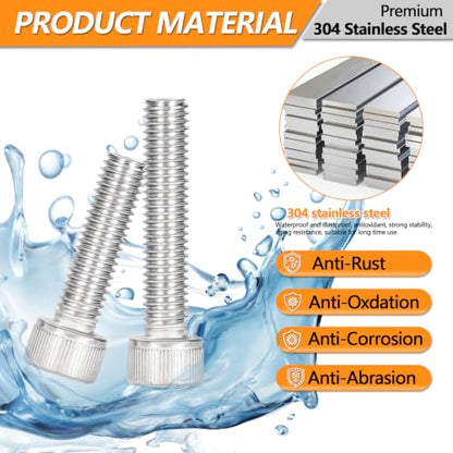 10 Sets Metric M10 Hex Socket Head Cap Screws Bolts Kit, M10-50mm Screws - size: M10 - 50mm