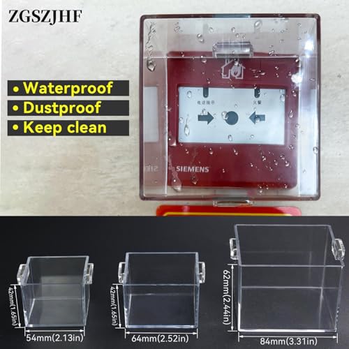Strong Magnet Magnetic Push Button Switch Protective Cover Dustproof Waterproof Transparent for Computer Cocket Emergency Stop Button Square 84 * 84 * 62mm - color: Square Hole: 84*84*62mm