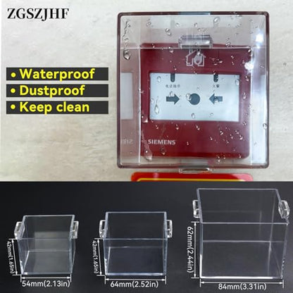 Strong Magnet Magnetic Push Button Switch Protective Cover Dustproof Waterproof Transparent for Computer Cocket Emergency Stop Button Square 84 * 84 * 62mm - color: Square Hole: 84*84*62mm