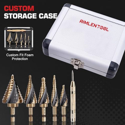 Hex Shank Cobalt Step Drill Bit Set - size: M35 Cobalt Hex Shank