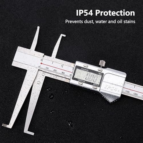Digital Inside Groove Caliper Electronic Caliper with Upper Jaw and Lower Jaw Groove, 9-300mm/12 Inch, 0.01mm/0.0005", Metric/Imperial, IP54, Stainless Steel (12 Inch) - size: 12 Inch