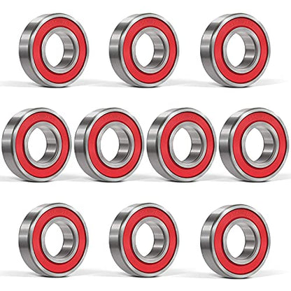 10 Pack 6205-2RS Double Rubber Seal Bearing 25x52x15mm,Pre Lubricated,Stable Performance,Cost Effective, Deep Groove Ball Bearings