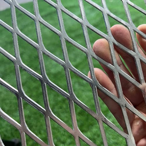 24"X16" 14 Gauge Expanded Metal Sheet Metal Diamond Mesh 0.6"X1.6" Expanded & Perforated Sheets Flattened-for Screen Door Grill,Window Security Grill Screen Door Protector - size: 24"X16"