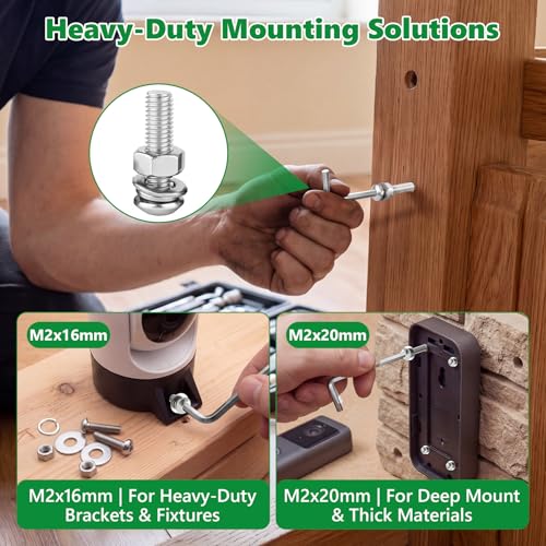 981 Pcs M2 Hex Button Cap Screws Nuts Washers Wrench Kit, 304 SS - size: SS M2 981pcs 2