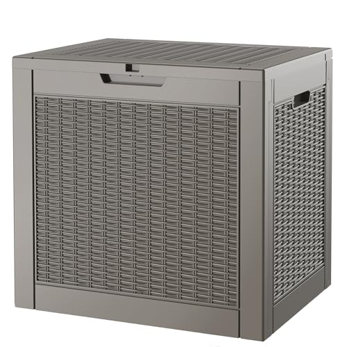 Outdoor Storage Waterproof Deck Box for Patio (31 Gallon, Grey) - color: Grey, size: 31 Gallon