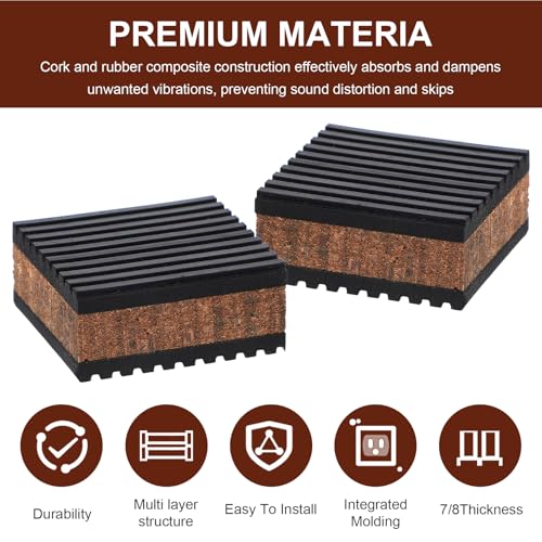 12 Pack Sound Isolation Pads, 2" x 2" x 7/8" EVA Vibration Dampening Pads for Turntables, Speakers, Subwoofers to Reduce Noise and Skipping