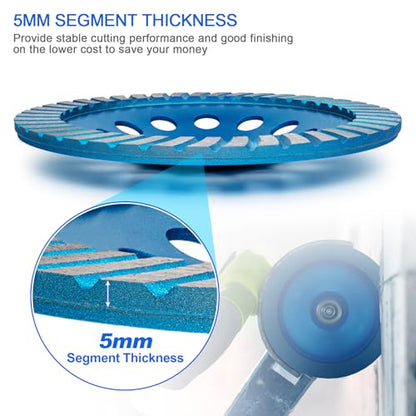 Diamond Concrete Grinding Cup Wheels 180mm 7" Turbo Row Segment, Fits 7/8" Arbor, Shaping Polishing Cleaning Concrete Masonry Marble Granite Brick - style: 7" Turbo Row
