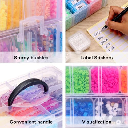 Stackable Bead Organizer 4 Tier 88pcs Small Boxes Craft Storage Container - size: 4-Tier 88pcs Assorted Boxes