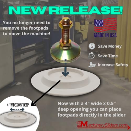 4-ct Machinery Moving Sliders, Compare to Heavy Equipment Machine Moving Dolly, Skates, Rollers (Multi-Directional for Leveling Pads)