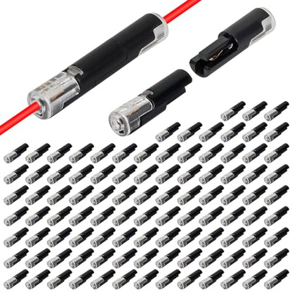 AITRIP 100PCS Single Wire Connector, 1 Wire Plug in Connector with Locking Buckle,No Wire Tripping Solderless for LED Lights, DIY Projects - color: 100PCS