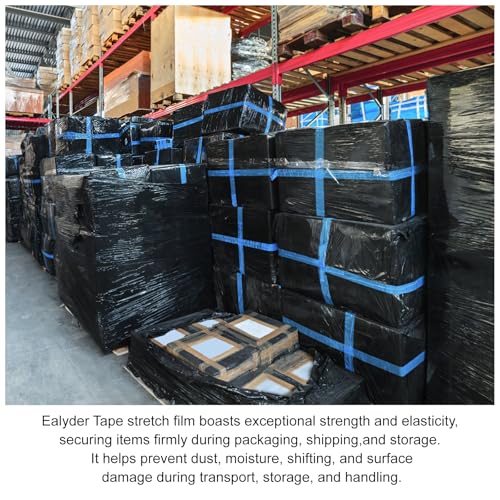 4 Rolls Black Stretch Wrap 18" x 1000FT x 80 Gauge Heavy Duty Film - size: Black, 4 Rolls 18 In x 1000 Ft