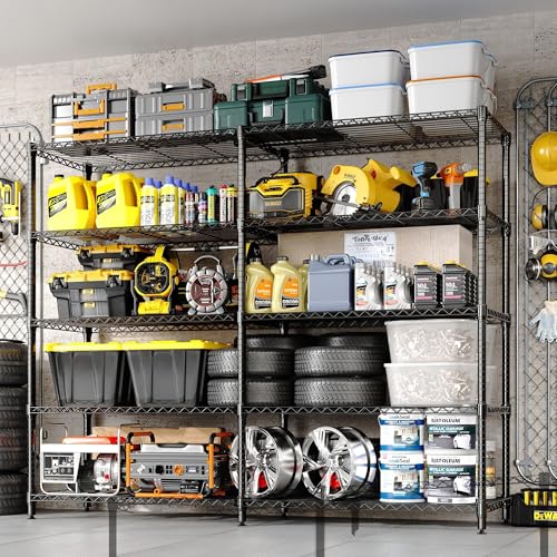 Garvee 71" Wide Storage Shelves Metal Shelving Units 5 Tier, 1325LBS - size: 70.5"Hx15.7"Dx71"W, 5-Layer