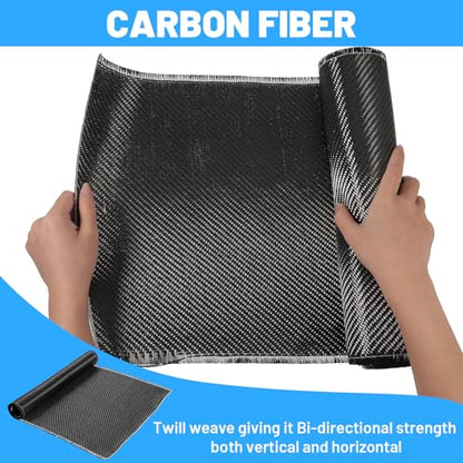 10ft x 12 Inch Carbon Fiber Fabric, 3K 220g 2x2 Twill Weave Cloth for Structural Reinforcement on Cars, Boats, Concrete Walls and DIY Repair, Black (1 Roll)
