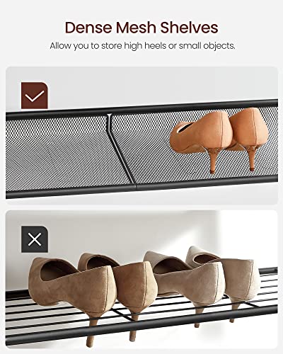 VASAGLE 5-Tier Shoe Rack, Adjustable, Freestanding - color: Rustic Brown + Ink Black, size: 5 Tiers (29.5"W)