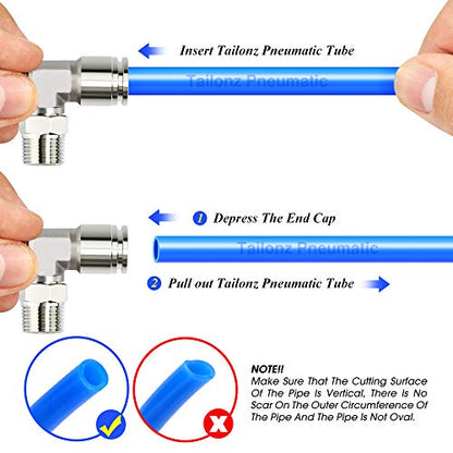 TAILONZ PNEUMATIC 304 Stainless Steel Male Elbow - 3/8 Inch Tube OD x 1/8 Inch NPT Thread 90 Push to Connect Tube Fitting PL-3/8-N1 (Pack of 5) - size: 3/8''OD 1/8''NPT