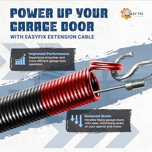 150 lb Red Garage Door Extension Springs, Heavy-Duty Double-Looped 2-Pack for 16 ft x 7 ft Doors, ASTM 229 Steel - size: 150-Red