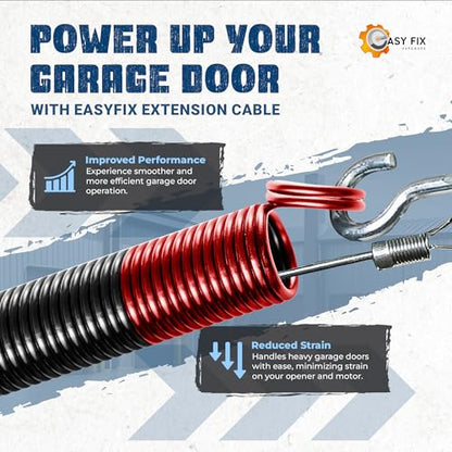 150 lb Red Garage Door Extension Springs, Heavy-Duty Double-Looped 2-Pack for 16 ft x 7 ft Doors, ASTM 229 Steel - size: 150-Red