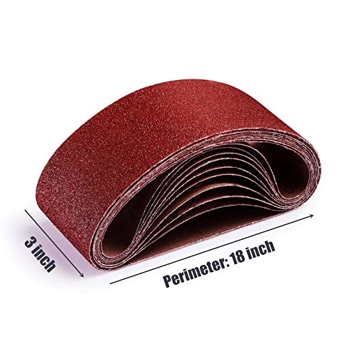3x18 Belt Sander Sanding Belts 80 Grit, 12 Pack - color: 80 Grit, size: 3x18in