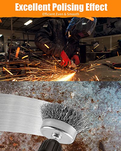 5 Pcs Drill Wire Brush Set, Heavy Duty Wire Brush Wheel for Drill - style: 5pcs(Twisted & Carbon Steel Wire)
