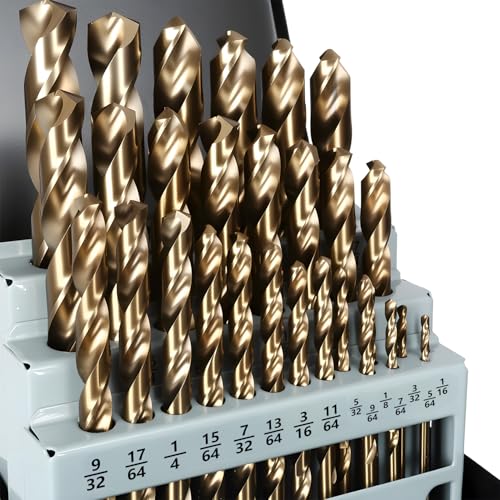 M35 Cobalt Drill Bit Set, 29PCS Metal Drill Bits for Steel