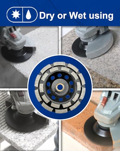 SHDIATOOL 7-Inch Diamond Concrete Grinding Cup Wheel for Angle Grinder - size: 7 Inch, style: Double Rows