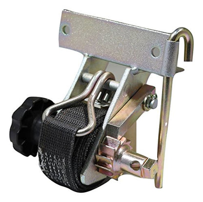 (4) Rack-Strap RS1 Yellow Zinc Plated Steel Frame Right Angle Mounting Bracket with 8' Black Polyester Strap, 500 lbs Load Capacity, for Square Tubing (4 Pack of Rack Straps)