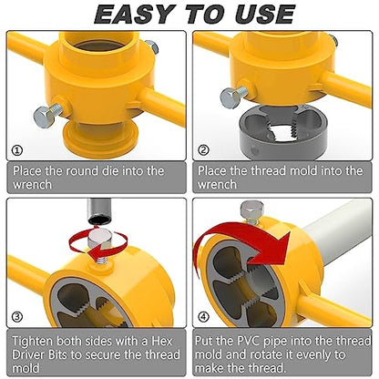 6Pcs PVC Thread Maker Tool Pipe Threader Plumbing Tool Kit