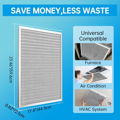 UBeesize 18x24x1 Reusable Electrostatic Air Filter HVAC AC Furnace Filter,MERV 8, Washable, Lasts a Lifetime,Permanent Air Filter,Breathe Fresher,Home And Office(Actual Size:17.44x23.46x0.82 Inch) - size: 24" x 18" x 1"
