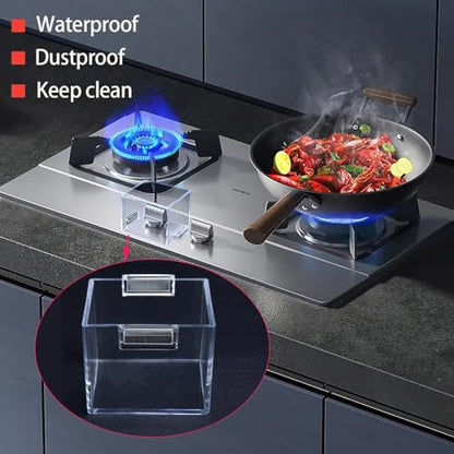 Strong Magnet Magnetic Push Button Switch Protective Cover Dustproof Waterproof Transparent for Computer Cocket Emergency Stop Button Square 64 * 64 * 42mm ﻿ - color: Square Hole: 64*64*42mm