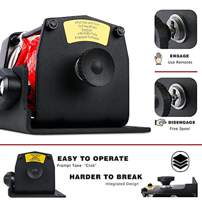 X-BULL 12V 3000LBS Electric Winch Synthetic Rope Electric Winch for Towing ATV/UTV Off Road with Mounting Bracket Wireless Remote New - size: 3000Lbs-Synthetic Rope
