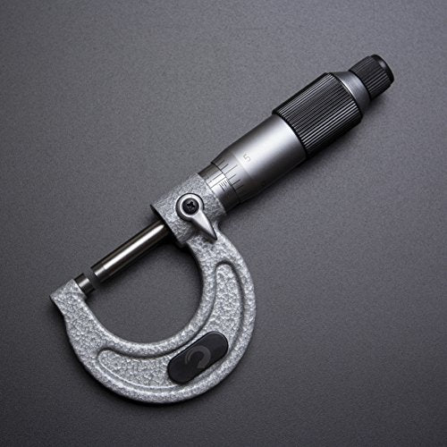 Clockwise Tools MMTR-01 Premium Outside Micrometer with Carbide Tip 0-1" Measuring Range 0.0001" Graduation Precision Machinist Tool - size: 0-1"